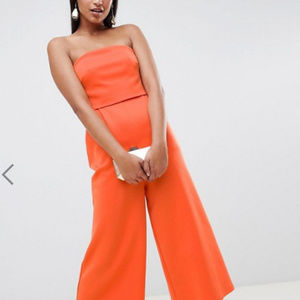 ASOS DESIGN bandeau jumpsuit in scuba